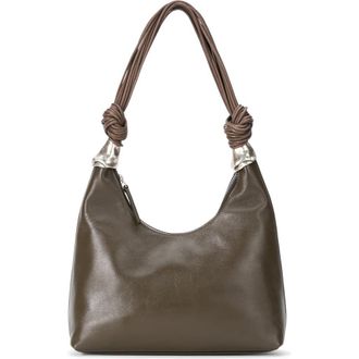 Staud Cuff Leather Shoulder Bag in Truffle at Nordstrom
