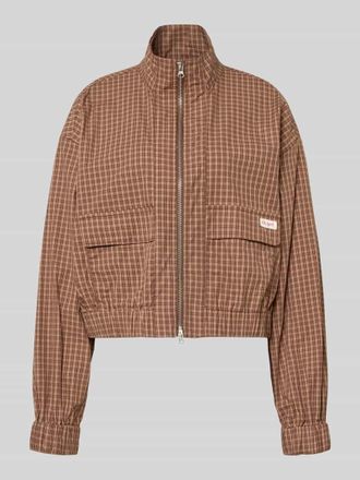 Oh April Regular Fit Bomberjacke mit Logo-Patch Modell Zoe in Dunkelbraun Melange, Gr&ouml;&szlig;e M