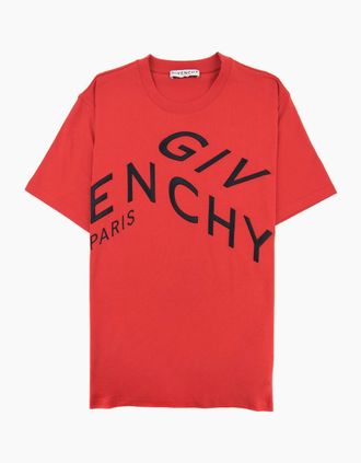 Givenchy Mens Givenchy Givenchy Refracted Slim T-shirt Red - Size: 40