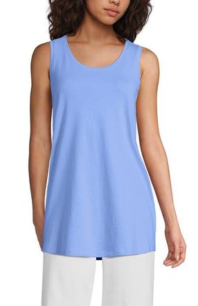 Lands End Supima Cotton Tunic Tank Top in Clear Blue Sky at Nordstrom, Size X-Large