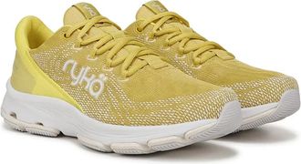 Ryk&auml; Womens Ryka Devotion X Sneakers Yellow Lace-Up Walking Shoes TF9207