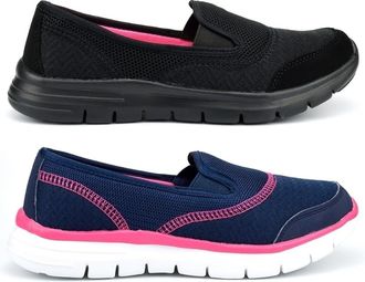 Generic Ladies Casual Shoes Size 4 Ladies Lightweight Shoes Size 3 Womens Comfort Shoe Womens Lightweight Shoe Casual Slip On Comfort Sizes 3-9 Navy/Black 4 U