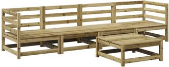 vidaXL Juego De Sof&aacute;s De Jard&iacute;n 5 Piezas Madera De Pino Impregnada Vidaxl