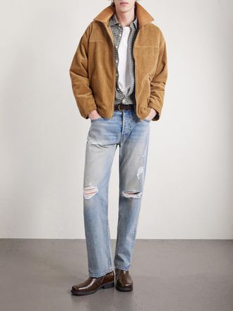 Frame Denim Straight-Leg Distressed Jeans