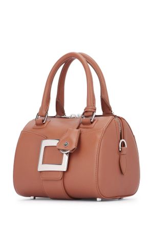 Roger Vivier Womens Belle Vivier Bowling Mini Cognacscuro Borse A Mano Bag