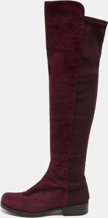 Stuart Weitzman Burgundy Suede Knee Length Boots