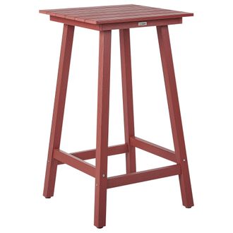 Beliani Mesa De Jard&iacute;n 59 X 59 Cm Material Sint&eacute;tico Exterior Rojo Adirondack