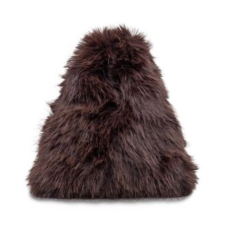 Msgm Kleine Handtas van Imitatiebont - Dames - Clutches - Bruin - ONE Size - Polyester - Tassen