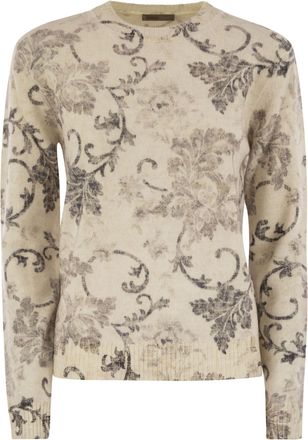 Herno Wool Jumper With Floral Pattern