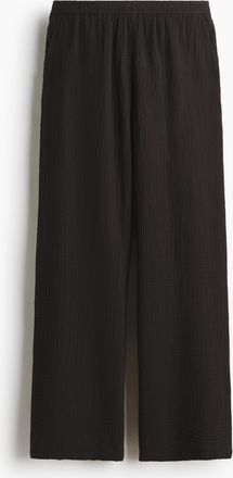 H&M Gerade Musselinhose - Softschwarz