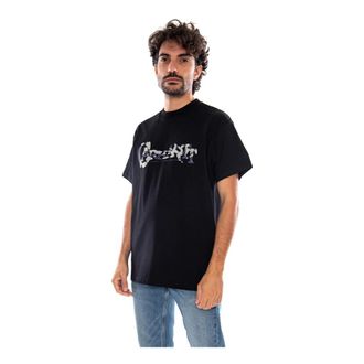 Carhartt Work in Progress S/S Chinsel Script T-Shirt - Tops - Hombre - Negro - XL