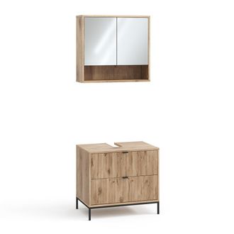 Vicco Conjunto De Muebles De Ba&ntilde;o Eliza, Roble Vikingo, 2 Partes, Vicco