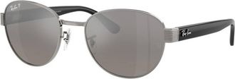 Ray-Ban Mirror Silver Polarized Square Unisex Sunglasses RB3766CH 004/5J 54
