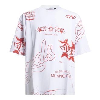 GCDS T-Shirts, male, White, Size: XS Short Sleeve T-Shirt