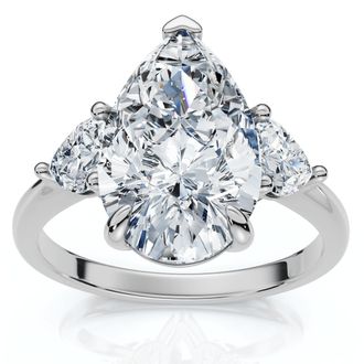 Pompeii3 Certified 3.40Ct Pear & Heart Engagement Ring 14k Gold or Platinum Lab Grown