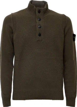 Stone Island Lambswool Zip-Through Knit Sweater