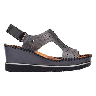 Pikolinos Aguadulce Sandal - Dames - Sleehakken - Grijs - 38 EU - Leer - Schoenen