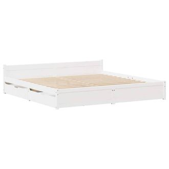 Berkfield Home Full Bed Frame without Mattress White 120x200 cm Solid Wood Pine | Size: Small Double