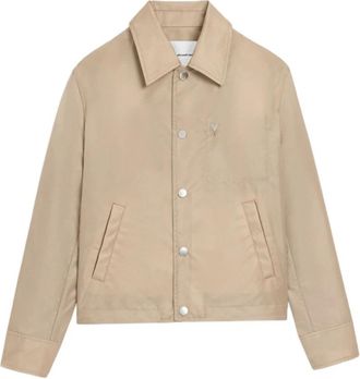 Ami Nylon De Coeur Jack met Studs en Knopen - Heren - Zomerjassen - Beige - XL - Nylon - Jassen