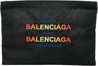 Balenciaga Pre-owned Nylon Clutch - Dames - Vintage Clutch - Zwart - ONE Size - Nylon - Vintage