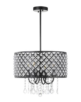 Jonathan Y Designs Jonathan Y Gigi 17In Metal Crystal Adjustable Led Drop Pendant