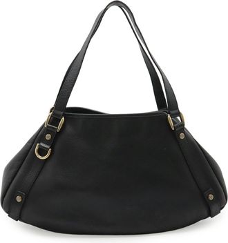 Gucci Abbey Black Leather Shoulder Bag Tote Bag (Pre-Owned)