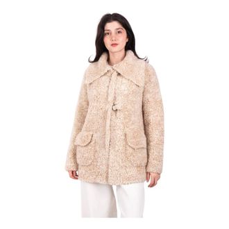 Roberto Collina Strickjacke 253F25010 - female - Roberto Collina - Faux Fur & Shearling Jackets - Brown - XS - Jackets