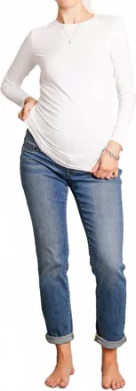 Nom Maternity Liv Long Sleeve Tee In White