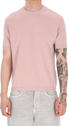 Herno Pink Knit-Effect Cotton Jersey T-Shirt