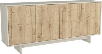 Vente-Unique Credenza 4 Ante Naturale Chiaro E Beige - Zefyna