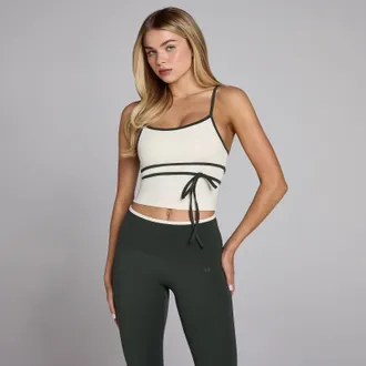 MyProtein Camiseta de tirantes Tempo Contrast con lazo para mujer de MP - Marfil - M