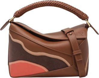 Loewe Handbags, female, Brown, ONE SIZE, Borsa a Mano Piccola Puzzle