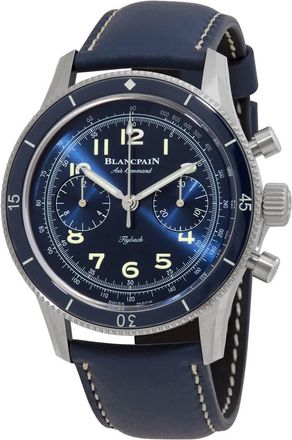 Blancpain Air Command Chronograph Automatic Blue Dial Mens Watch AC02 12B40 63B
