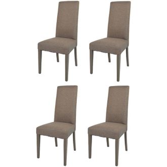 Tommychairs Tommychairs Set 4 sedie Glam in legno di faggio, seduta e schienale imbottiti e rivestiti in tessuto colore grigio perla