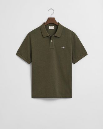 GANT Men Regular Fit Shield Piqu&eacute; Polo Shirt (XXXL) KHAKI GREEN MELANGE