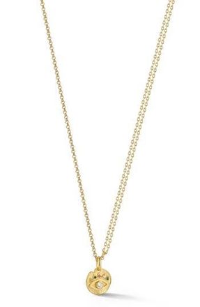 Sphera Milano 14K Gold Plated Sterling Silver Cubic Zirconia Evil Eye Pendant Necklace at Nordstrom Rack
