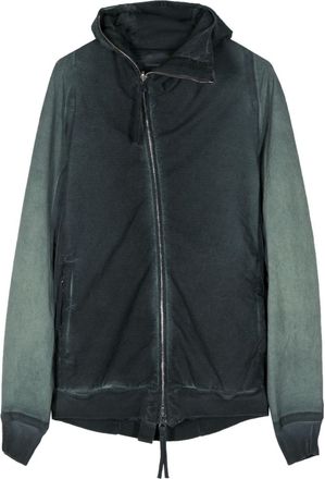 Boris Bidian Saberi Hybrid Zipper2 natural-dye hooded jacket - men - Cotton/Cotton/Polyurethane - L - Green