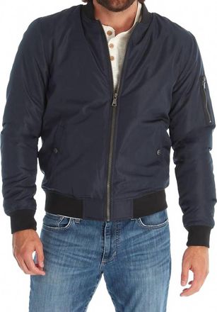 PX Los Angeles Lewis Sherpa Lined Bomber Jacket In Navy