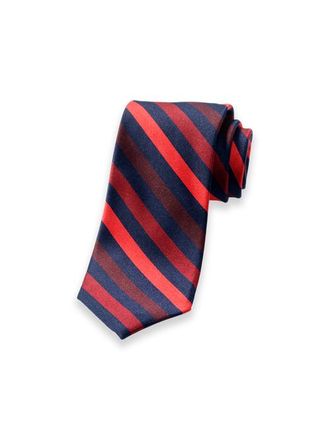 Paul Fredrick Patterned Woven Silk Tie in Red/navy at Nordstrom