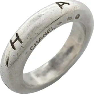 Chanel Silver 925 Band Ring (Pre-Owned)