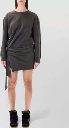 Isabel Marant zae fleece dress long sleeve asymmetric