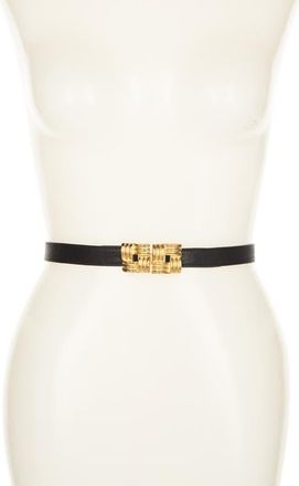 Raina Square Buckle Leather Belt in Black at Nordstrom