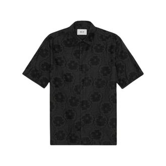 Nn.07 Short Sleeve Shirts, male, Black, Size: M Freddy Short Sleeve Shirt