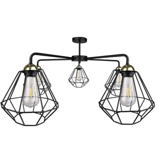 Netlighting Foskal Semi Flush Light Black 70cm 5x E27