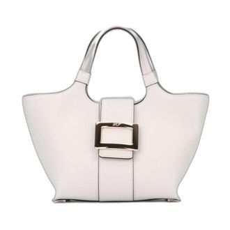 Roger Vivier Belle Vivier Mini Shopping Bag - Dames - Tassen - Grijs - Maat: ONE Size Leer