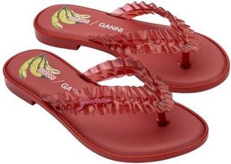 Melissa x Ganni Slim Flip Flop in Red at Nordstrom, Size 10