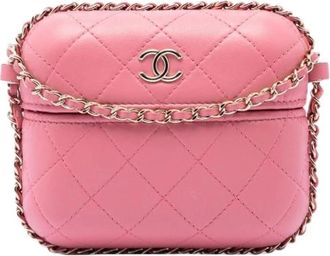 Chanel Pre-owned Vanity Case - Dames - Vintage Mini Tas - Roze - ONE Size - Leer - Vintage