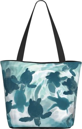 AOOEDM Watercolor Painting Turtle Ladies Shopping Bag 13x11x7in.The Perfect ValentineS Day Gift.It Is The Best ValentineS Day Gift For Mom, Daughter, Wife,Et