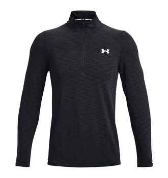 Under Armour Mens UA Seamless 1/2 Zip Long Sleeve Top Shirt (XX-Large, Black/White-001)