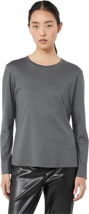 Max Mara Long Sleeve T-shirt - Dames - Longsleeves - Grijs - S - Katoen - Tops